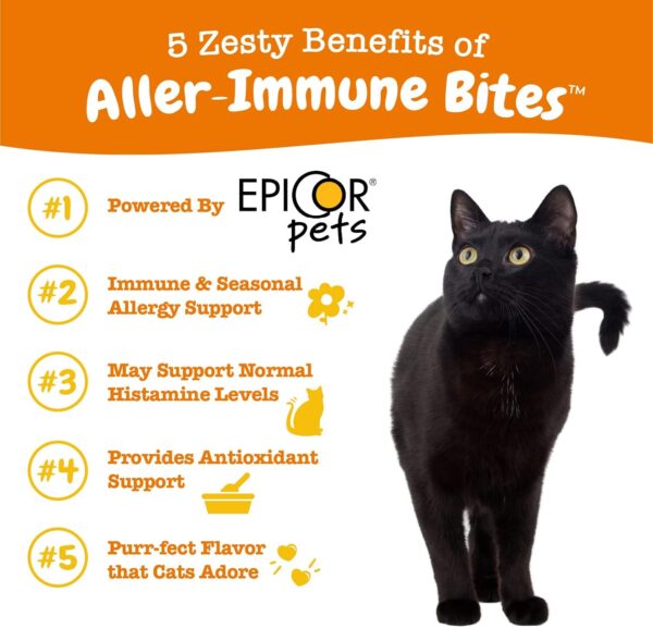 Zesty Paws Cat Allergy Relief - Anti Itch Supplement - Omega 3 Probiotics - Salmon Oil Digestive Health - Soft Chews for Skin & Seasonal Allergies - with Epicor Pets - Bacon - 60 Count - Image 2