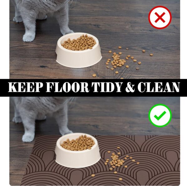 Dog Food Mats for Floors Absorbent, Pet Cat Food Mat - Quick Dry Dog Bowl Mats for Food and Water, Eco-Friendly Boho Pet Supplies - Image 3