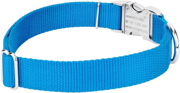 Country Brook Petz Premium Nylon Dog Collar with Metal Buckle for Small Medium Large Breeds - Vibrant 30+ Color Selection (Large, 1 Inch, Ice Blue) - Image 8