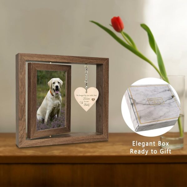 4x6 Rotating Dog Picture Frame - No Longer by Our Side but Forever in Our Hearts Pet Picture Frame - Image 2