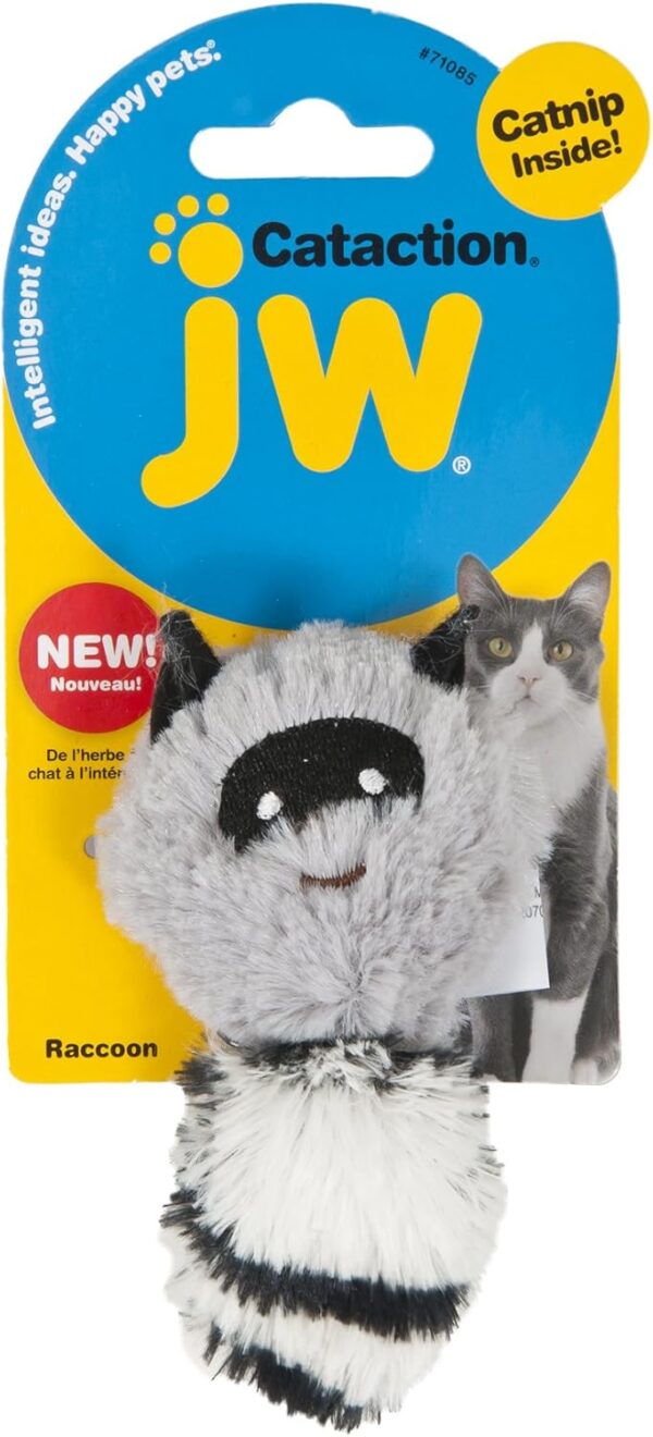 JW Pet Company Catnip Toys - Catnip Infused Plush Racoon Cat Toy