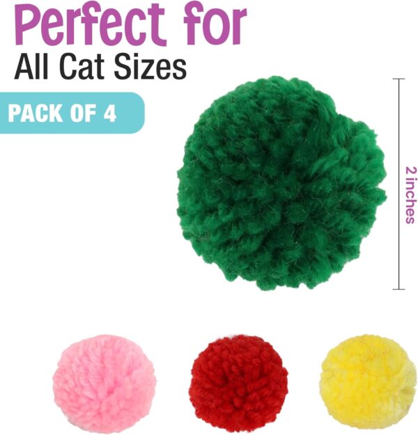 Ethical Wool Pom Poms with Catnip Cat Toy, 4-Pack - Image 9