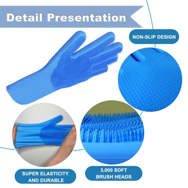 2pcs dog washing gloves and dog bath brush, 2-in-1 pet shower set | Suitable for dogs, cats, bath massage, and pet grooming - Image 2