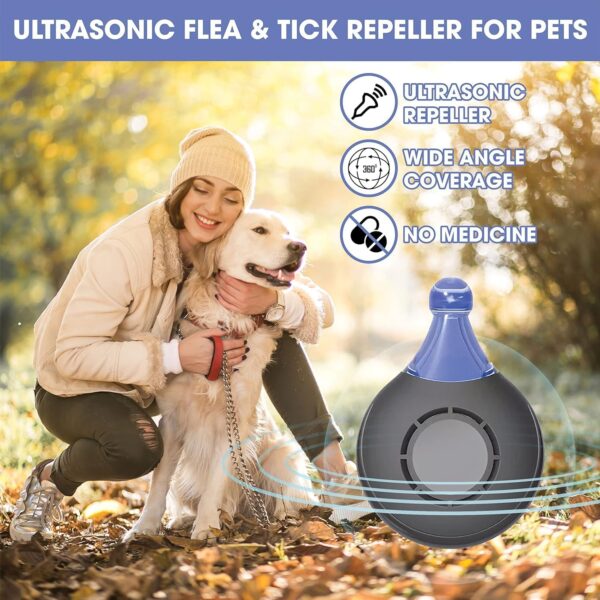 Ultrasonic, Natural, Chemical Free Tick and Flea Repeller - Ultrasonic Flea and Tick Repeller for Dogs and Cats - Flea and Tick Treatment for Dogs, Safe for Humans and Pets - Image 4