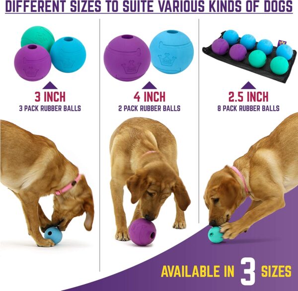 Chew King Fetch Balls Extremely Durable Natural Rubber Toy 3 inch Balls - Pack of 3 (CM-0263-CS01) - Image 2