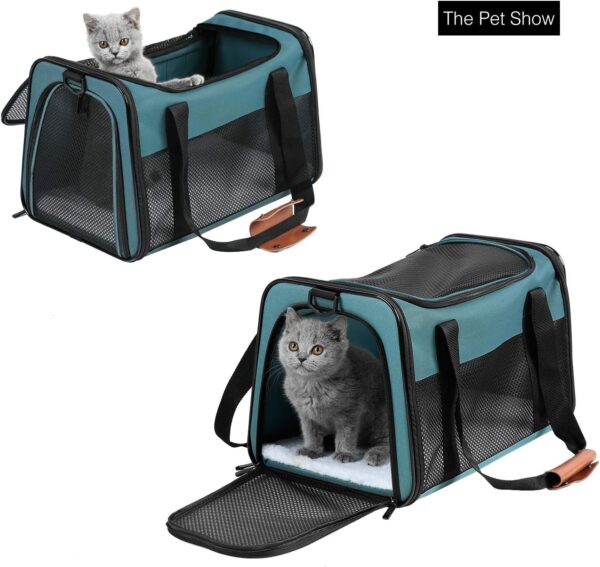 Cat Carrier - Portable Foldable Dog Pet Carrier, Soft-Sided Pet Bag up to 15 Lbs, Airline Approved Travel Puppy Carrier - Image 3