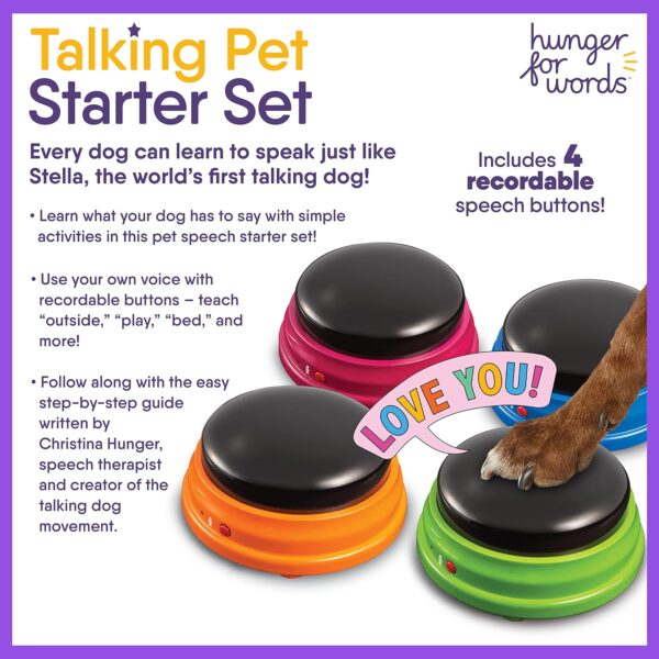 Hunger for Words Talking Buttons Starter Set - Recordable Buttons to Teach Your Dog to Communicate, Dog Training Games - Image 5