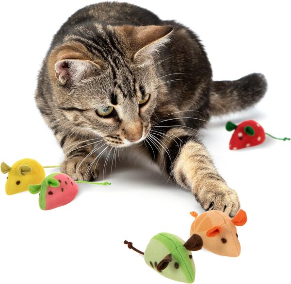 SmartyKat (5 Count Skitter Slices Plush Catnip Cat Toys - Multi Color, 5 Count - Image 5