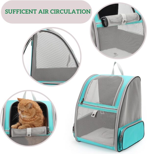 LOLLIMEOW Pet Carrier Backpack for Dogs and Cats,Puppies,Fully Ventilated Mesh,Airline Approved,Designed for Travel, Hiking, Walking & Outdoor Use (Mesh Green-M) - Image 6