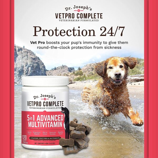 VetPro Dog Vitamins and Supplement Soft Chews with Probiotics, 120 Count, 5 in 1 Chewable Multivitamin for Puppy to Senior with Glucosamine for Hip and Joint Health, Immune System and Allergy Support - Image 7