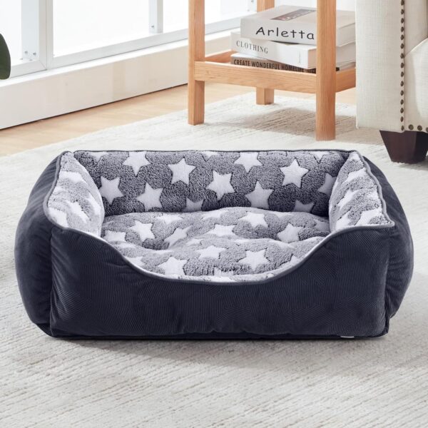 GASUR Rectangle Dog Bed for Large Dogs, Cozy Washable Bed Orthopedic Dog Sofa Bed, Pet Cuddler Anti-Slip Bottom, Soft Calming Sleeping Puppy Warming Puppy Bed (S (20"x 19"x 6"), Black) - Image 7