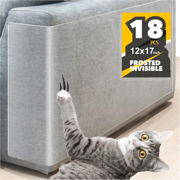 Anti Cat Scratch Furniture Protector from Cats Claws Scratching for Indoor Cats - 18Pack Keep Cats from Clawing Furniture - Cat Tape for Furniture - Couch Corner Protectors for Cats Training Tape