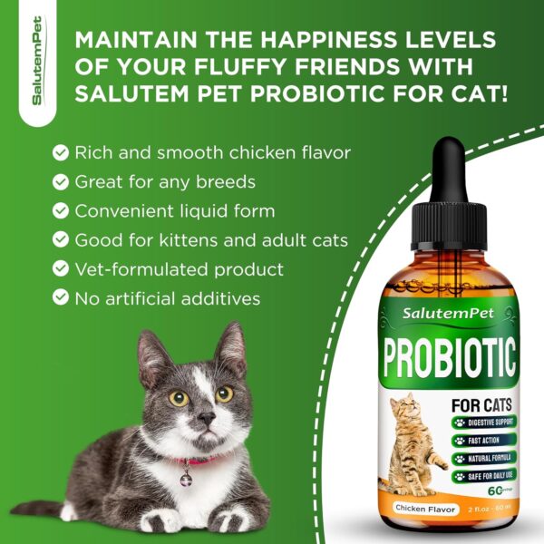 Cat Probiotic | Liquid Cat Probiotics for Indoor Cats | Cat Digestive Support | Probiotics for Cats Supplements | Natural Prebiotic for Cats | Liquid Probiotic for Cats | 2 Oz - Image 6