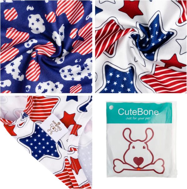 CuteBone 4th of July Dog Shirts 2-Pack Soft Pet Clothes Breathable Summer Vest for Small Puppy and Stretchy Cat Apparel 2BX13M - Image 2