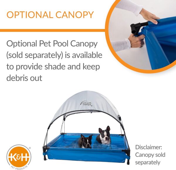 K&H Pet Products Portable Dog Pool & Pet Bath for Dogs and Puppies, Swimming Pool for Large Dogs Heavy Duty, Plastic Wading Pet Pool with Drain, Large 30 X 42 X 7 Inches - Image 5