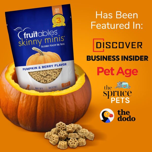 Fruitables Skinny Mini Dog Treats – Healthy Soft Dog Treats – Training Treats – Pumpkin & Berry Flavor – 5 Ounces - Image 8