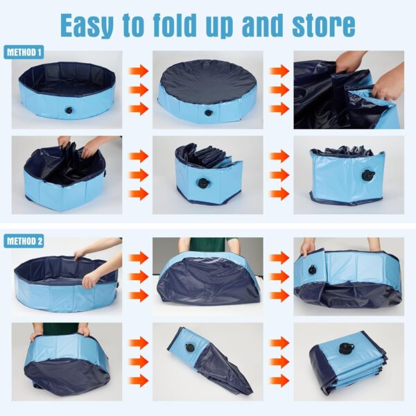 Ringling Dog Pool, Foldable Dog Swimming Pool Collapsible Dog Bathtub Portable Pet Bathing Tub for Pets Dogs Cats 31.5”x8”(S) - Image 6