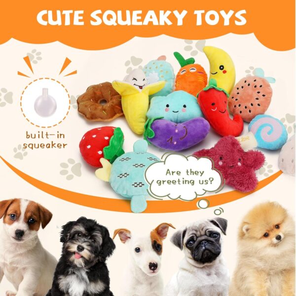 Charming Chorus-20 Pack Squeaky Dog Toys Set, Plush Puppy Toys with Irresistibly Cute Characters for Small Dogs, Interactive Dog Squeak Toys for Dog Fun&Teeth Cleaning - Image 2