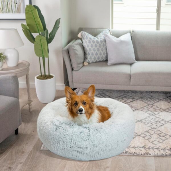 Best Friends by Sheri The Original Calming Donut Cat and Dog Bed in Shag Fur Frost, Medium 30" - Image 2