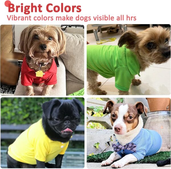 4 Pieces Dog Shirts Collared Polo T-Shirts for Small Medium Dogs Cats Boy Girl Dog Clothes Breathable Doggy Sweatshirt Puppy Kitten Small Breeds Pet Outfits Apparel Tops - Image 2