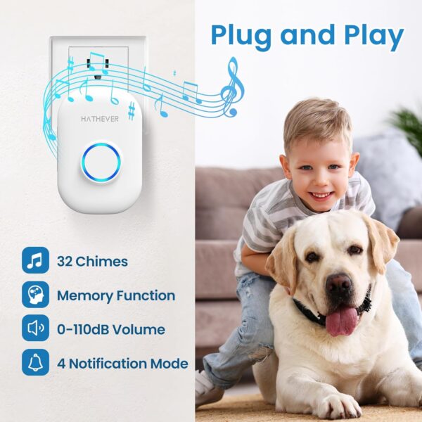 Dog DoorBell for Potty Training, Wireless Doggie Door Bell Operating at 1000 Feet with IP65 Waterproof Touch Button, 32 Melodies - Image 5