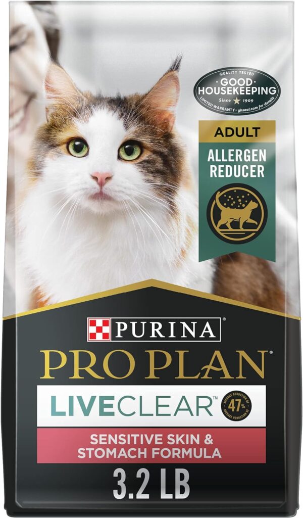 Purina Pro Plan Allergen Reducing, High Protein Cat Food, LIVECLEAR Turkey and Oatmeal Formula - 3.2 lb. Bag