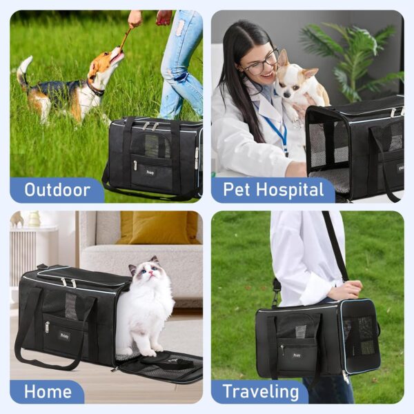 17x11x11 in Pet Carrier for Small Dogs,Kitten Under 15 Lbs,Delta/American/United Airline Approved Soft-Sided Cat,Dog Bag Animal Carriers,Pet Travel Carrier Bag with Two Storage Pockets-Black - Image 7