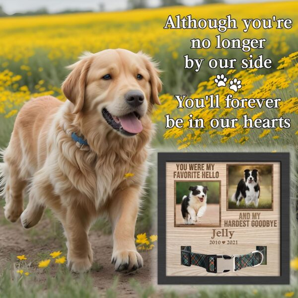 Customized Dog Memorial Gifts for Loss of Dog, Pet Memorial Gifts for Dogs, Personalized Dog Memorial Collar Picture Frame, Cat Loss Sympathy Gifts, Custom Cat Memorial Gifts Plaque - Image 4