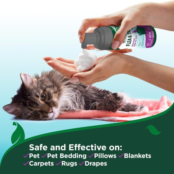 Vet’s Best Flea & Tick Waterless Bath for Cats – Cat Waterless Bath – Cotton Spice Scent – Natural Flea and Tick Prevention – Kills Fleas & Ticks on Contact – 5oz - Image 6