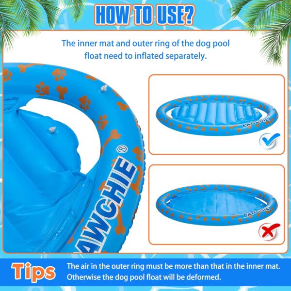 PAWCHIE Dog Pool Float - Inflatable Rafts, Inflatable Ride-ons for Pets Kids Summer Outdoor Water Games, Swimming Pool Water Toy - Image 2