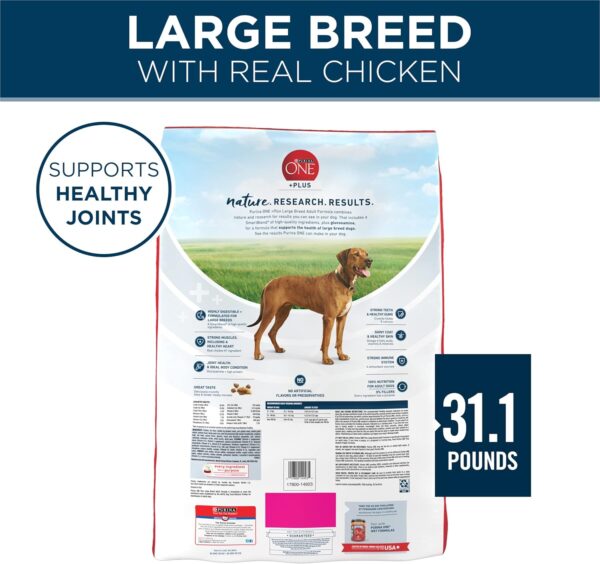 Purina ONE Plus Large Breed Adult Dog Food Dry Formula - 31.1 lb. Bag - Image 6