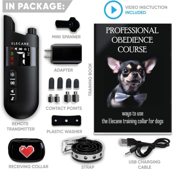 Mini Training Collar for Small Dogs 5-15lbs - Rechargeable Pet Obedience Trainer with Remote Control - Waterproof, 1000-Foot Range - Beeping Sound & Vibration Mode - 6 to 26-Inch Adjustable Strap - Image 4