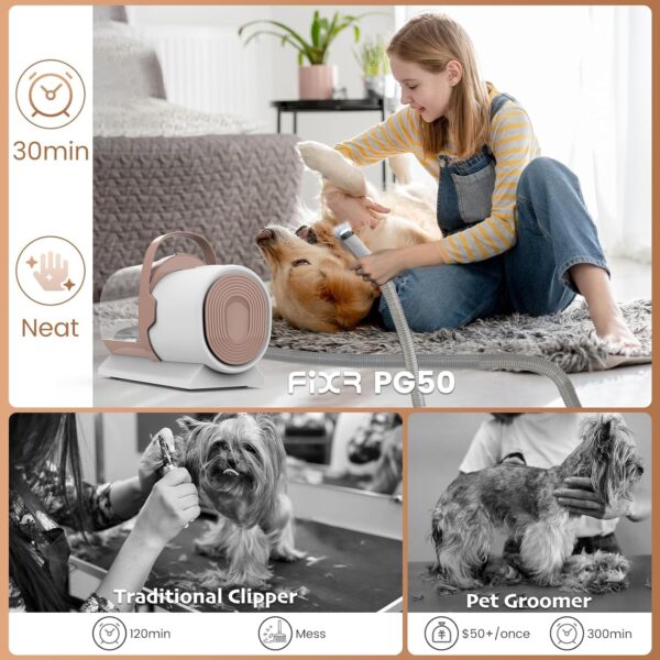 Dog Grooming Vacuum – Dog Hair Vacuum for Shedding Grooming, Pet Vacuum Grooming Kit with 11000Pa Suction Power – includes 4 Grooming Tools for Dogs and Cats – Perfect for Pet Grooming, PG50. - Image 7