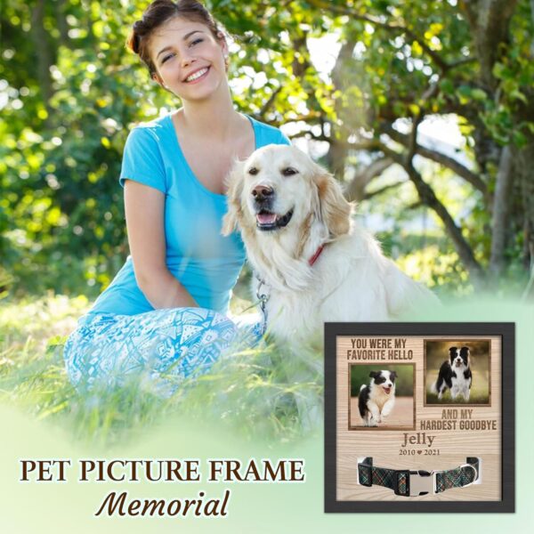 Customized Dog Memorial Gifts for Loss of Dog, Pet Memorial Gifts for Dogs, Personalized Dog Memorial Collar Picture Frame, Cat Loss Sympathy Gifts, Custom Cat Memorial Gifts Plaque - Image 2