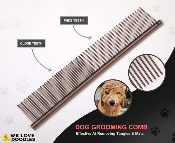 Dog Grooming Scissors Kit - Best Tools For Goldendoodles, Poodles & Doodles - Straight, Curved & Thinning Shears - Golden Doodle Grooming Kit - Professional Grade Steel, 4 Pc Set [We Love Doodles] - Image 8