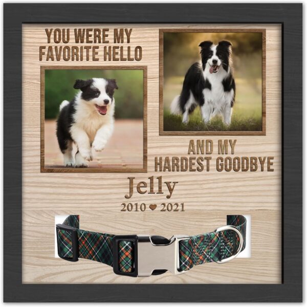 Customized Dog Memorial Gifts for Loss of Dog, Pet Memorial Gifts for Dogs, Personalized Dog Memorial Collar Picture Frame, Cat Loss Sympathy Gifts, Custom Cat Memorial Gifts Plaque