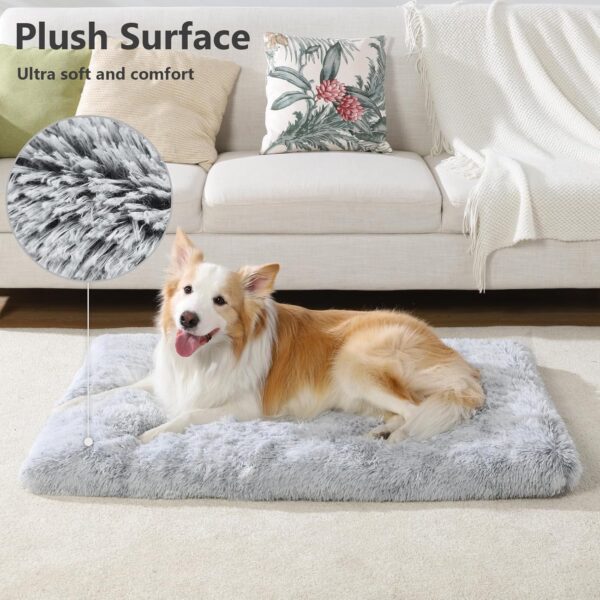 Vonabem Dog Bed Crate Pad, Washable Beds for Large Medium Small Dogs Breeds, Deluxe Plush Anti-Slip Pet Beds Mats, Fulffy Kennel Pad 36 inch 35 * 23 inch - Image 2