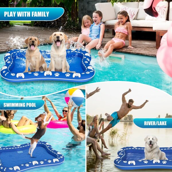 Dog Floats for Pool, Pet Pool Raft and Float with Durable Design, Inflatable Pool Floats for Medium and Large Dogs Up to 88lb, Float for Adult Dogs and Puppies Puppy Swimming - Image 6