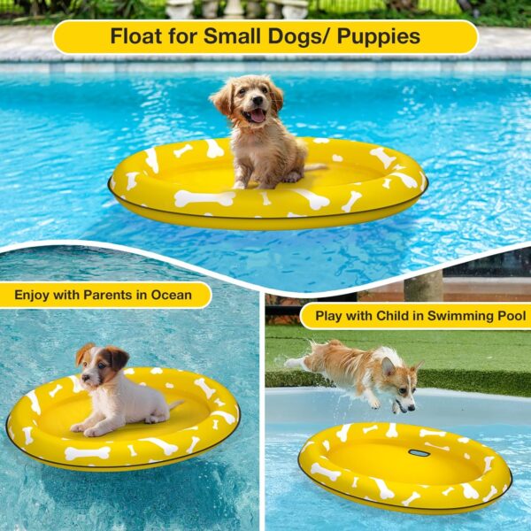 Pet Soft Dog Float Raft - Inflatable Dog Swimming Float for Summer (Small, Yellow Bones) - Image 7