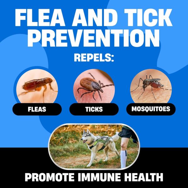 Natural Flea and Tick Prevention for Dogs - Dog Flea and Tick Treatment Chewable - Safe Flea Treatment Dogs of All Breeds & Ages - Flea Chews for Dogs - Flea Pills for Dogs for Dog Flea & Tick Control - Image 2