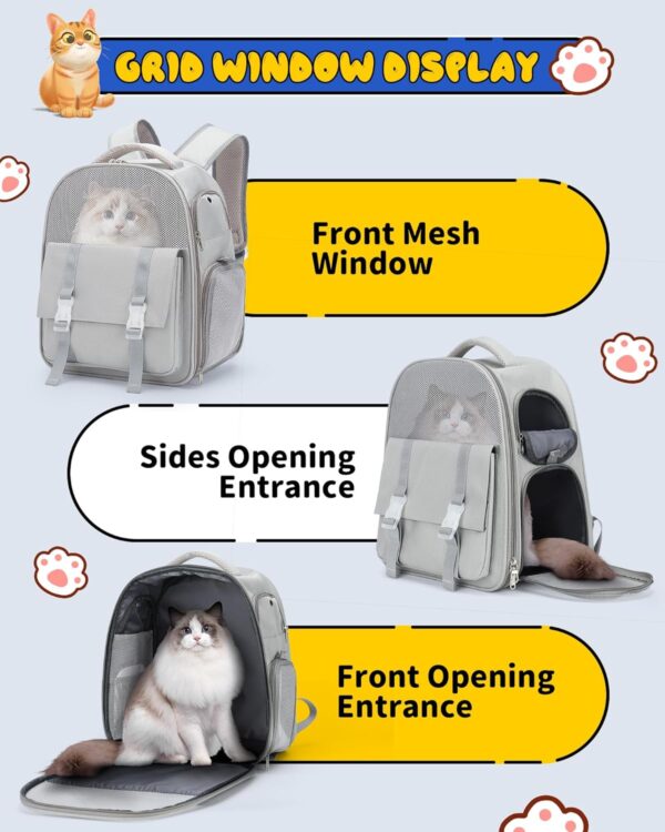 Cat Backpacks for Carrying Cats Hiking,Cat Carrier Hard Bag,Ventilate Pet Backpack Carrier for Small Dogs Airline Approved,Airline Approved Travel Carrier Space Capsule Camping Outdoor - Image 2