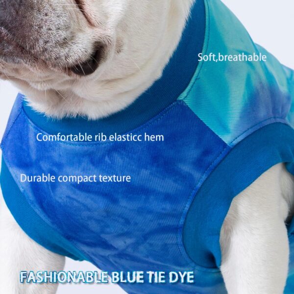 Dog Zipper Recovery Suit for Male Neuter Surgery,Female Spay Recover Onesie,Dogs Abdominal Wounds Sutures Bodysuit,E-Collar & Cone Alternative Surgical Medium Recovery Suit,Tie Dye Blue M - Image 5