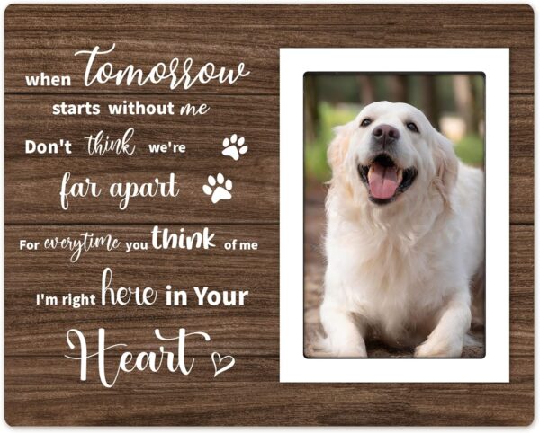 Popular Dog Memorial Gifts, Bereavement Gifts for Loss of Pet Cat Dog - Pet Memorial Picture Frame for 4x6 Photos, Loss of Dog Sympathy Gift, Pet Passing Away or Loss Gifts