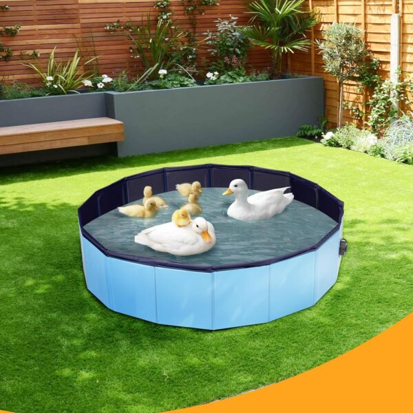 Juome Foldable Duck Swimming Pool, Portable Pond Pool for Ducks, Collapsible Hard Plastic Swimming Pool for Pets Dogs and Cats for Indoor and Outdoor - Image 4