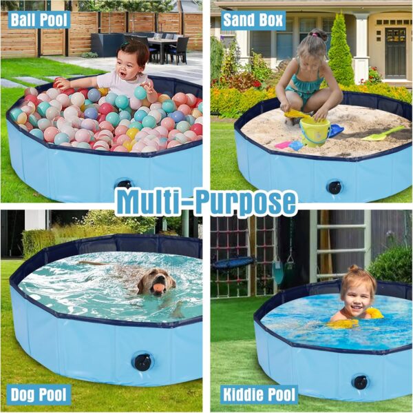 Ringling Dog Pool, Foldable Dog Swimming Pool Collapsible Dog Bathtub Portable Pet Bathing Tub for Pets Dogs Cats 31.5”x8”(S) - Image 5