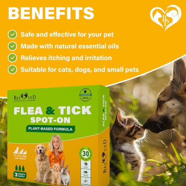 Flea and Tick Prevention for Small Dogs & Cats, Rabbits - Natural Flea Treatment & Pest Control - Topical Flea & Mosquito Repellent for Puppy and Kitten - All Pets - Image 4