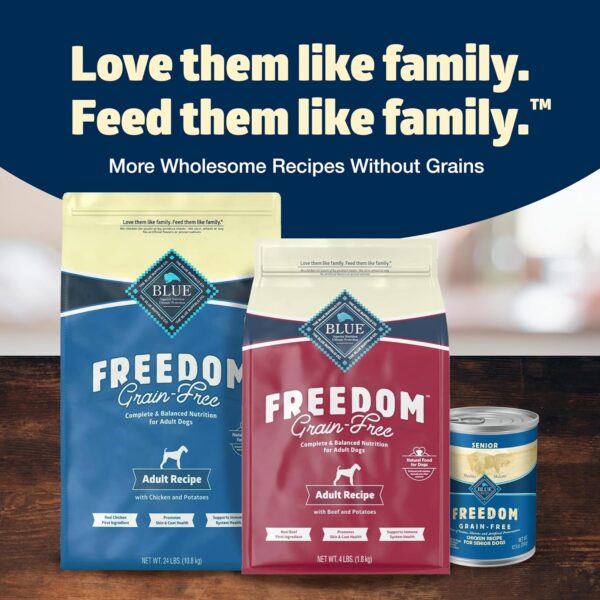 Blue Buffalo Freedom Grain-Free Dry Dog Food, Complete & Balanced Nutrition for Adult Dogs, Made in the USA With Natural Ingredients, Chicken & Potatoes, 24-lb. Bag - Image 9