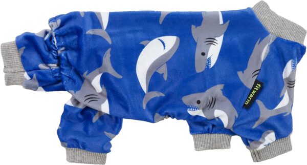 Fitwarm Shark Dog Pajamas, Dog Clothes for Small Dogs Girl Boy, Pet Onesie with Feet, Doggy Outfit, Lightweight Velvet, Royal Blue, Small - Image 3