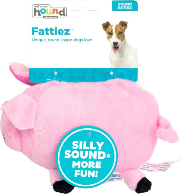 Outward Hound Fattiez Pig Plush Squeaky Dog Toy, Small - Image 2