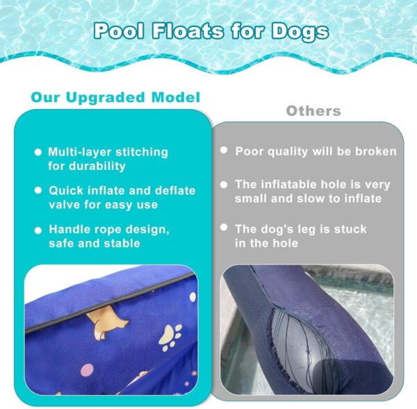 Inflatable Dogs Pool Float with Rope,Dogs Swim Raft Floating Mat,Pet Float for Small Medium Puppy Swimming - Image 6